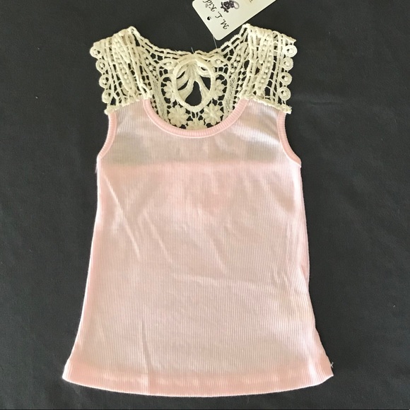 Girl's Lace Back Tank-Natural Lace - Picture 3 of 6